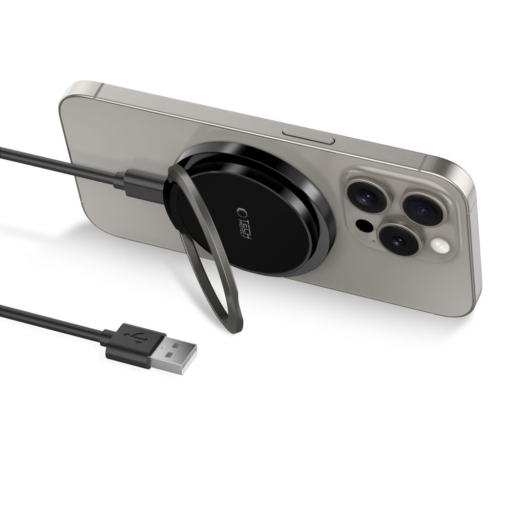 Bezdrátová nabíječka Tech-Protect QI15W-A33 Magnetic MagSafe Wireless Charger Black