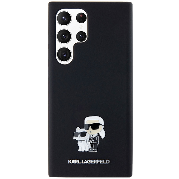 Kryt Karl Lagerfeld KLHCS24LSMHKCNPK Samsung Galaxy S24 Ultra hardcase Silicone Karl&Choupette Metal Pin black