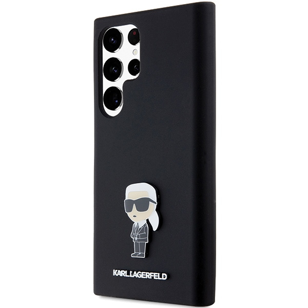 Kryt Karl Lagerfeld KLHCS24LSMHKNPK Samsung Galaxy S24 Ultra Silicone Ikonik Metal Pin black