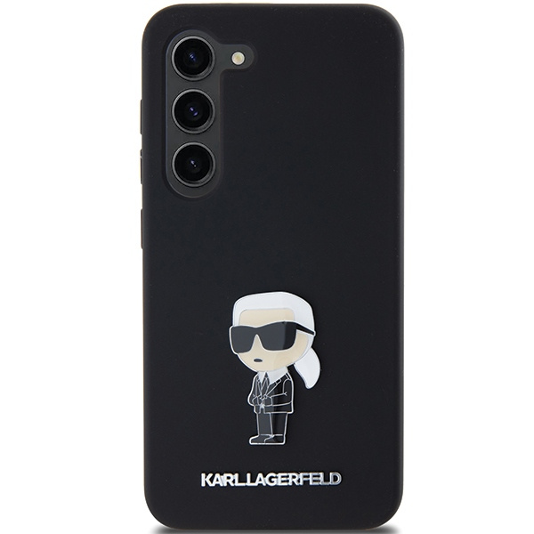 Kryt Karl Lagerfeld KLHCS24MSMHKNPK Samsung Galaxy S24+ Plus Silicone Ikonik Metal Pin black
