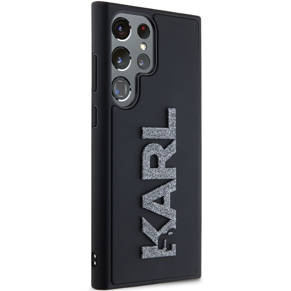 Kryt Karl Lagerfeld KLHCS24L3DMBKCK Samsung Galaxy S24 Ultra hardcase 3D Rubber Glitter Logo black