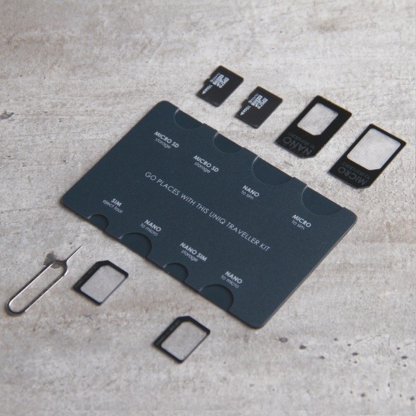 Kryt UNIQ Sim Adapter Traveller Kit 7in1 organizer