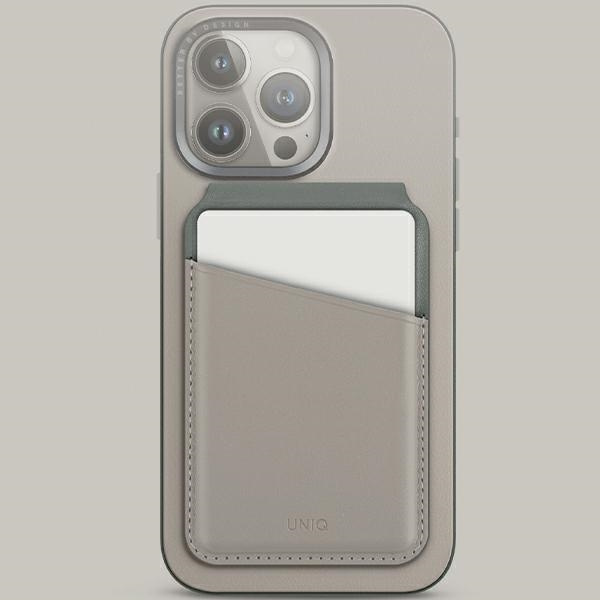 Kryt UNIQ Lyden DS RFID magnetic wallet with stand function ivory-lichen green