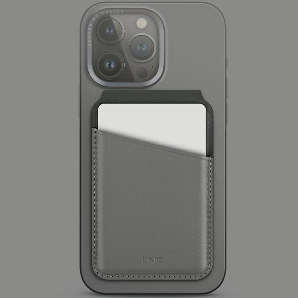 Kryt UNIQ Lyden DS RFID magnetic wallet with stand function charcoal grey-black