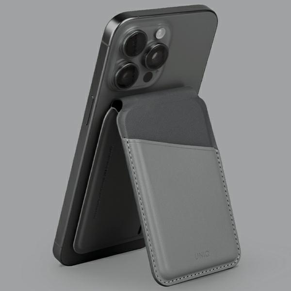 Knížkové pouzdro UNIQ Lyden DS RFID magnetic wallet with stand function charcoal grey-black