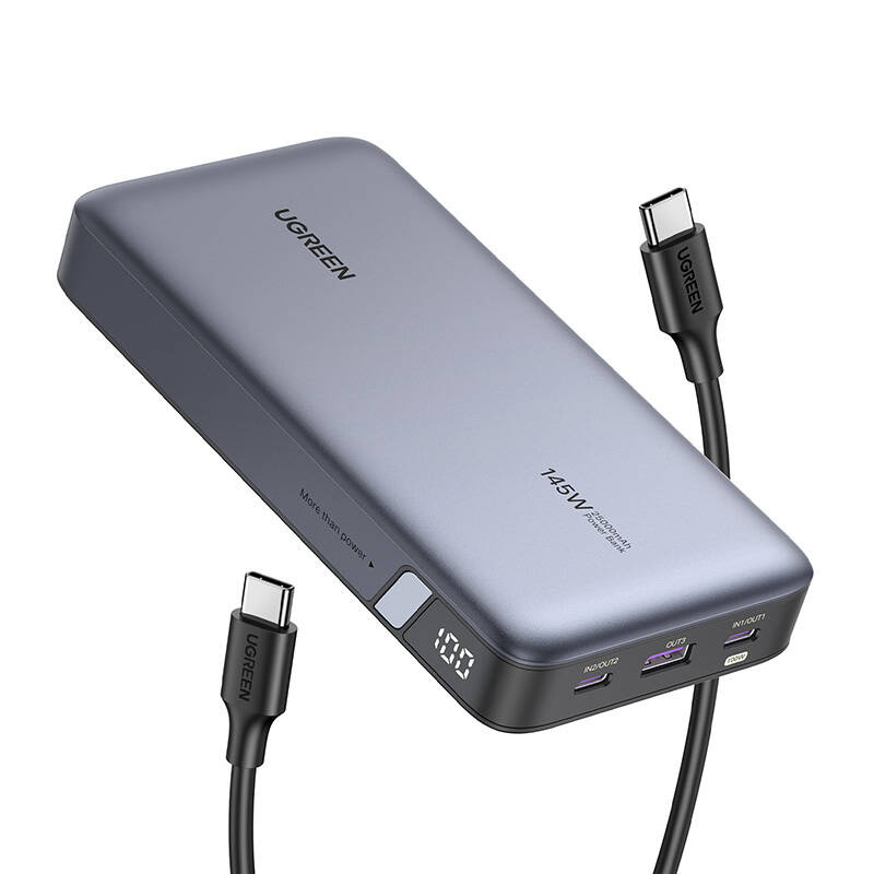 UGREEN PB205 powerbank 25000mAh USB-A, 2xUSB-C 145W PD grey