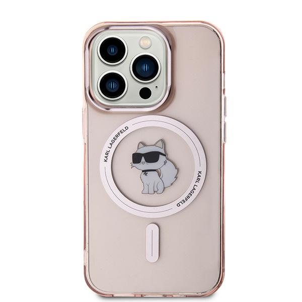 Kryt Karl Lagerfeld KLHMP14XHFCCNOP Apple iPhone 14 Pro Max hardcase IML Choupette MagSafe pink