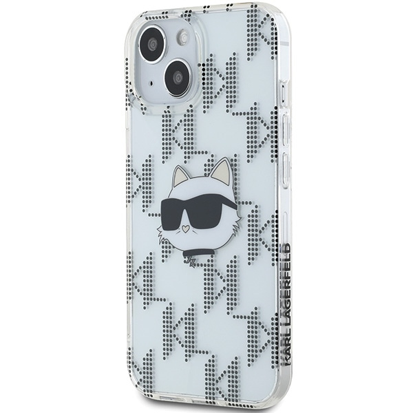 Kryt Karl Lagerfeld KLHCP15SHKLPCHT Apple iPhone 15 / 14 / 13 hardcase IML Choupette Head & Monogram transparent