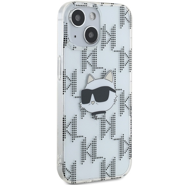 Kryt Karl Lagerfeld KLHCP15SHKLPCHT Apple iPhone 15 / 14 / 13 hardcase IML Choupette Head & Monogram transparent