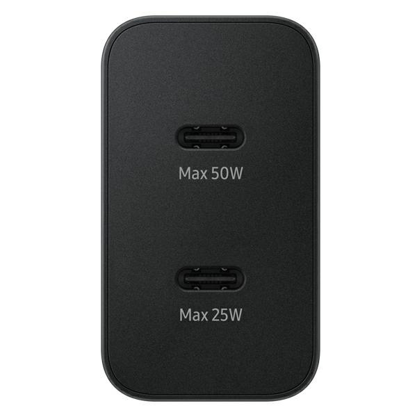 Síťová nabíječka Samsung EP-T5020XBEGEU  USB-C 25W, USB-C 50W PD + USB-C / USB-C cable 5A 1.8m Super Fast Charge black
