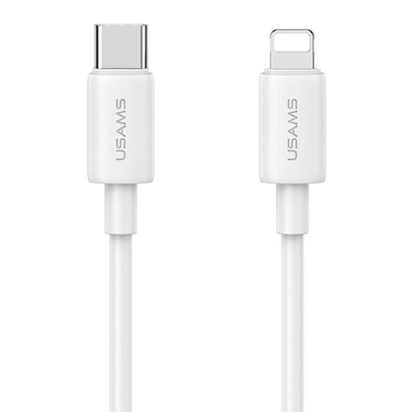 Síťová nabíječka USAMS T65 US-CC226  USB-C PD 20W Fast Charging + USB-C / Lightning cable 30W white