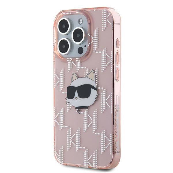 Kryt Karl Lagerfeld KLHCP15XHKLPCHP Apple iPhone 15 Pro Max hardcase IML Choupette Head & Monogram pink