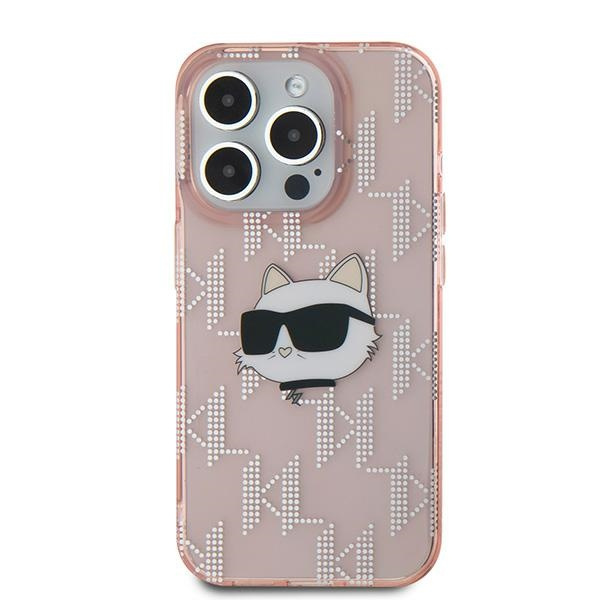Kryt Karl Lagerfeld KLHCP15XHKLPCHP Apple iPhone 15 Pro Max hardcase IML Choupette Head & Monogram pink