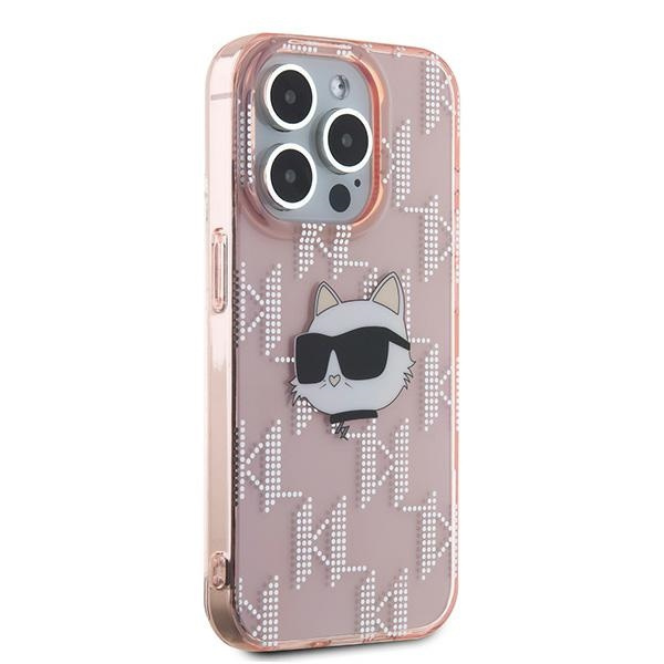 Kryt Karl Lagerfeld KLHCP15XHKLPCHP Apple iPhone 15 Pro Max hardcase IML Choupette Head & Monogram pink