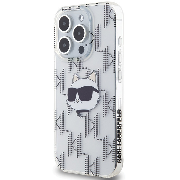Kryt Karl Lagerfeld KLHCP15XHKLPCHT Apple iPhone 15 Pro Max hardcase IML Choupette Head & Monogram transparent