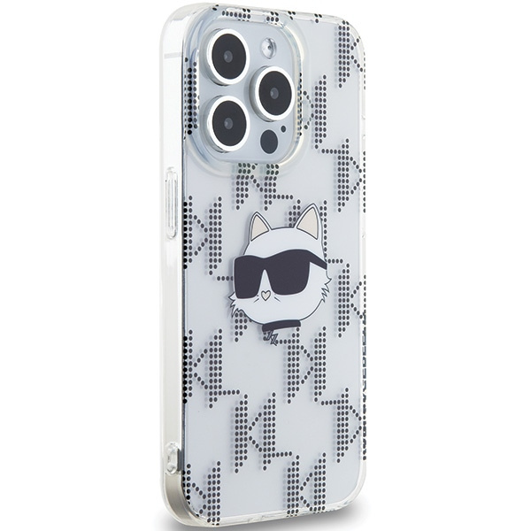 Kryt Karl Lagerfeld KLHCP15XHKLPCHT Apple iPhone 15 Pro Max hardcase IML Choupette Head & Monogram transparent
