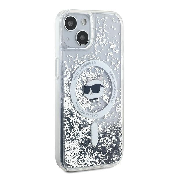 Kryt Karl Lagerfeld KLHMP15MLGCHSGH Apple iPhone 15 Plus / 14 Plus hardcase Liquid Glitter Choupette Head Magsafe transparent