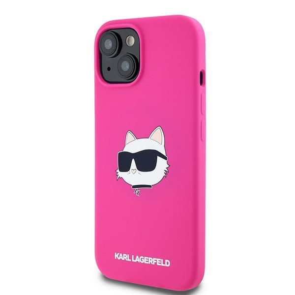 Kryt Karl Lagerfeld KLHMP15MSCHPPLF Apple iPhone 15 Plus / 14 Plus hardcase Silicone Choupette Head MagSafe fuschia