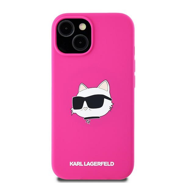 Kryt Karl Lagerfeld KLHMP15MSCHPPLF Apple iPhone 15 Plus / 14 Plus hardcase Silicone Choupette Head MagSafe fuschia