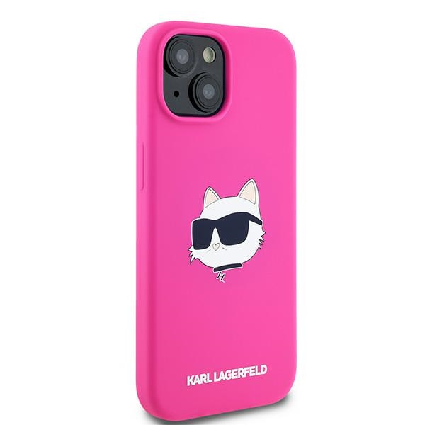 Kryt Karl Lagerfeld KLHMP15MSCHPPLF Apple iPhone 15 Plus / 14 Plus hardcase Silicone Choupette Head MagSafe fuschia
