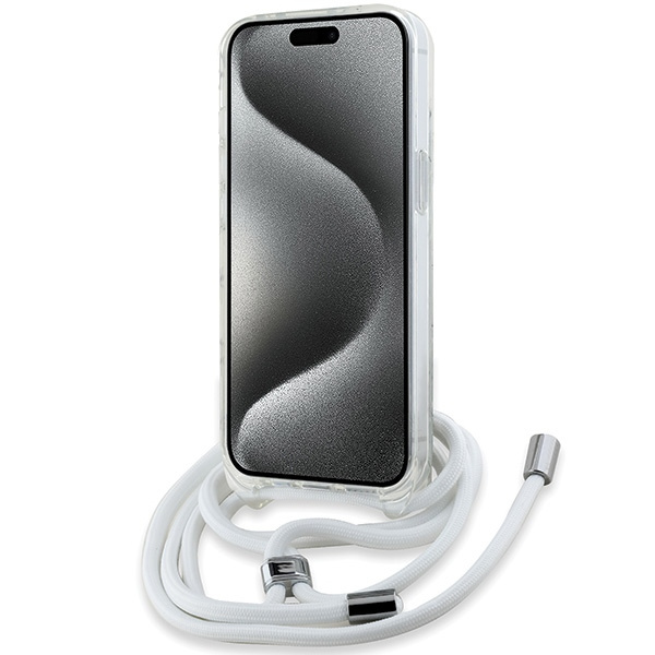 Kryt Karl Lagerfeld KLHMP15SHCKHNT Apple iPhone 15 / 14 / 13 hardcase Crossbody IML Karl Head Magsafe transparent