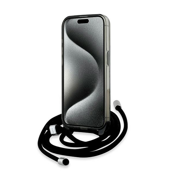 Kryt Karl Lagerfeld KLHMP15LHCKCKLCK Apple iPhone 15 Pro hardcase IML Crossbody Monogram Karl & Choupette Head MagSafe black