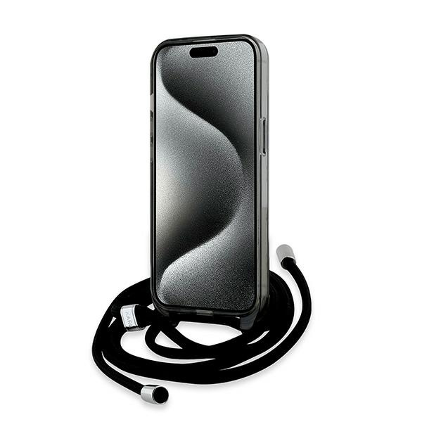 Kryt Karl Lagerfeld KLHMP15SHCKCKLCK Apple iPhone 15 / 14 / 13 hardcase IML Crossbody Monogram Karl & Choupette Head MagSafe black