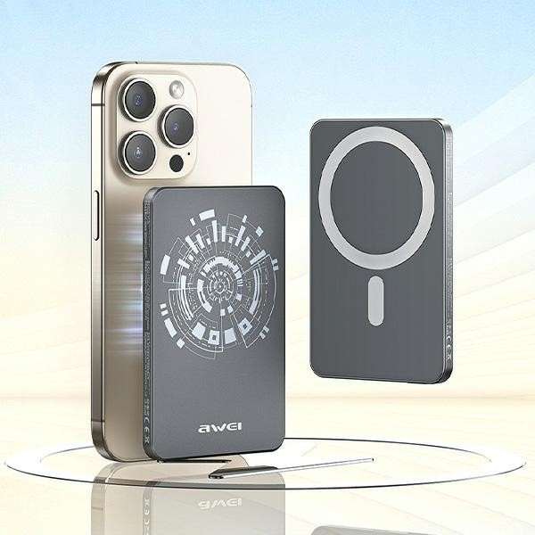 AWEI P112K wireless powerbank MagSafe 5000mAh grey