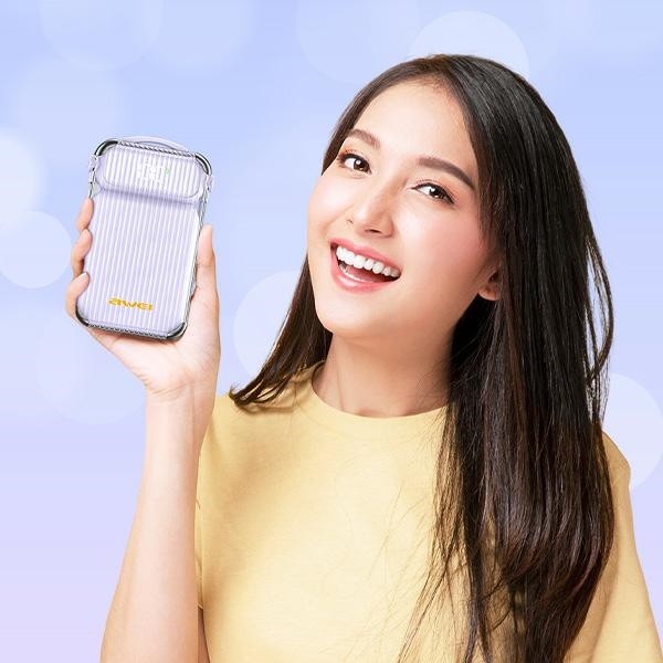 AWEI P89K powerbank 10000mAh 38,5W black + USB-C / Lightning cable