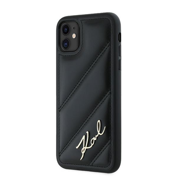 Kryt Karl Lagerfeld KLHCN61PQDSMGK Apple iPhone 11 / XR hardcase Diagonal Quilted Script black