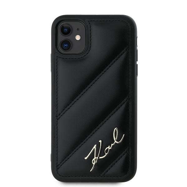 Kryt Karl Lagerfeld KLHCN61PQDSMGK Apple iPhone 11 / XR hardcase Diagonal Quilted Script black