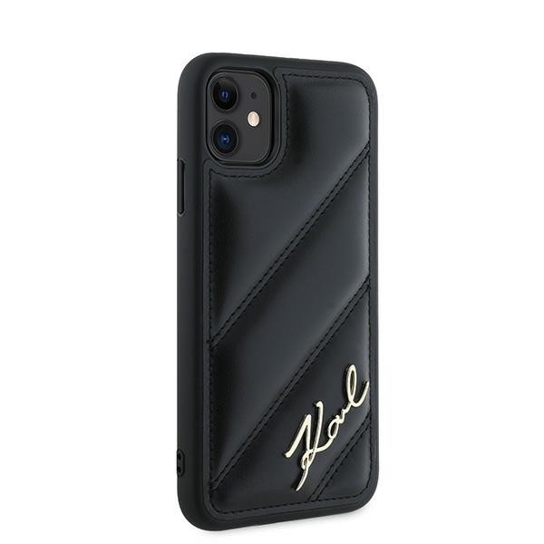 Kryt Karl Lagerfeld KLHCN61PQDSMGK Apple iPhone 11 / XR hardcase Diagonal Quilted Script black