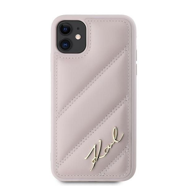 Kryt Karl Lagerfeld KLHCN61PQDSMGP Apple iPhone 11 / XR hardcase Diagonal Quilted Script pink