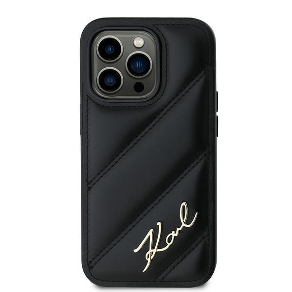 Kryt Karl Lagerfeld KLHCP14LPQDSMGK Apple iPhone 14 Pro hardcase Diagonal Quilted Script black