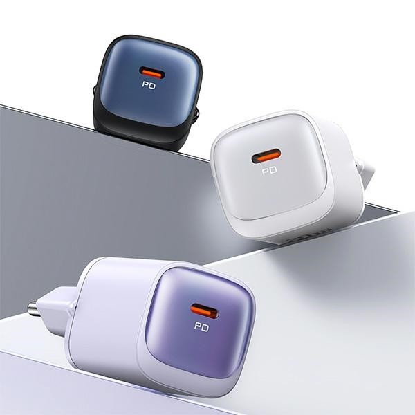 Síťová nabíječka USAMS CC251  USB-C 30W GaN Fast Charging HC Series purple