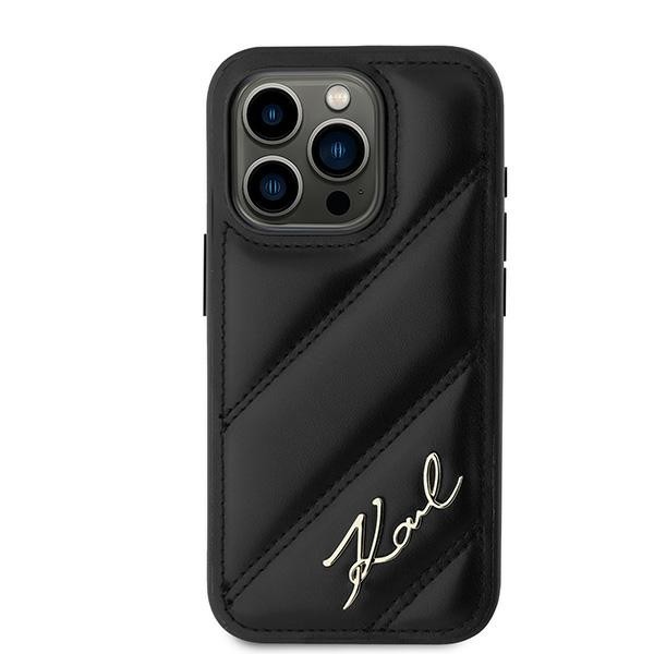 Kryt Karl Lagerfeld KLHCP15LPQDSMGK Apple iPhone 15 Pro hardcase Diagonal Quilted Script black