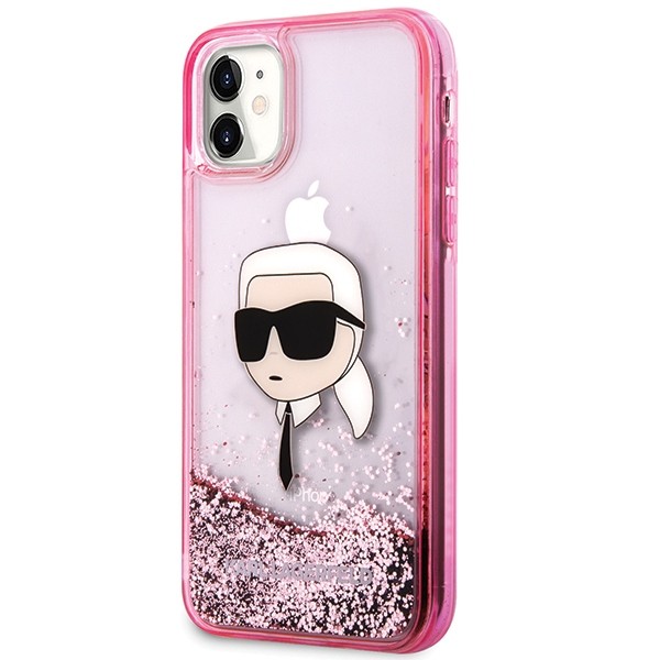 Kryt Karl Lagerfeld KLHCN61LNKHCP Apple iPhone 11/XR hardcase Glitter Karl Head pink