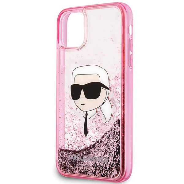 Kryt Karl Lagerfeld KLHCN61LNKHCP Apple iPhone 11/XR hardcase Glitter Karl Head pink