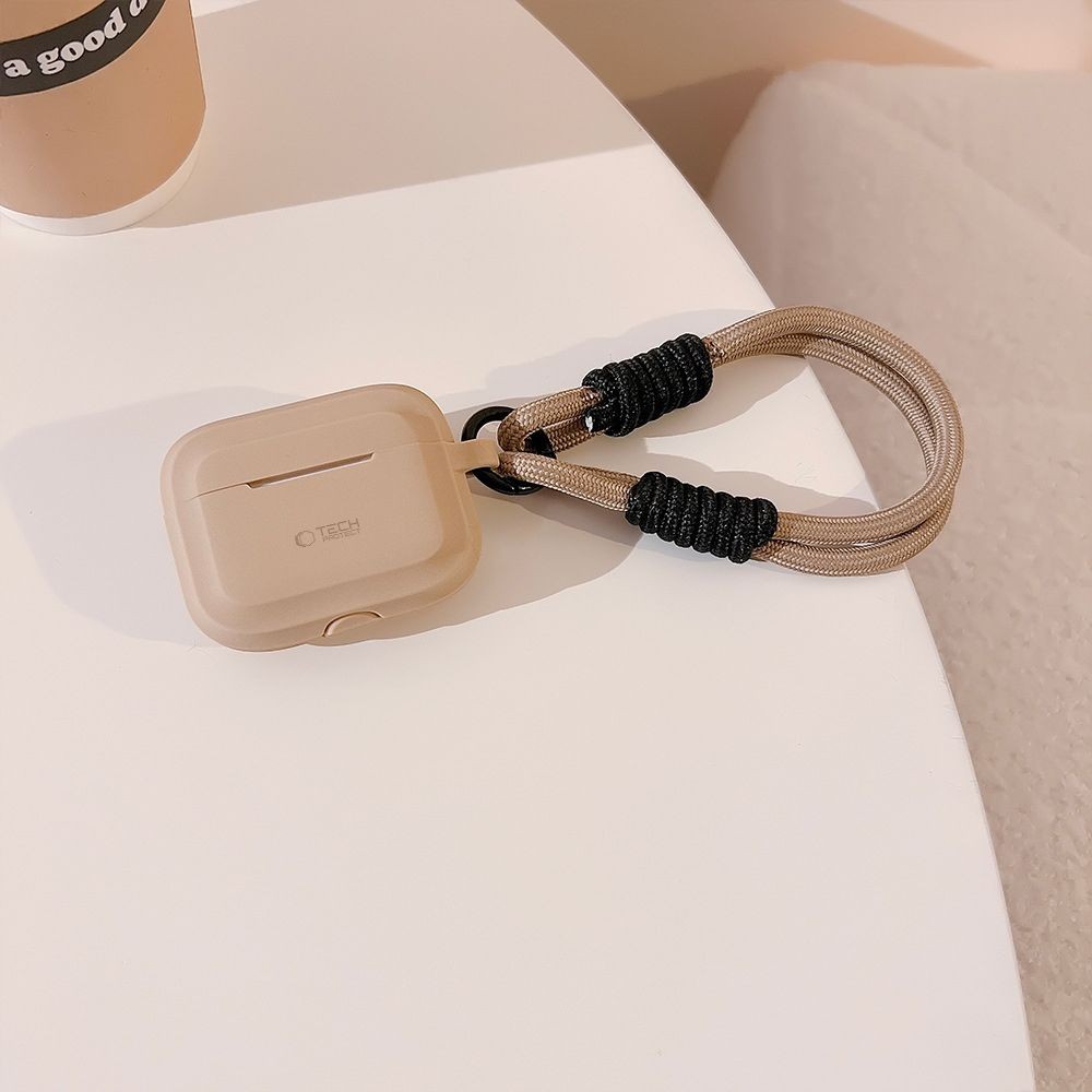 Kryt Tech-Protect Silicone Rope Apple Airpods Pro 1 / 2 Cafe Latte