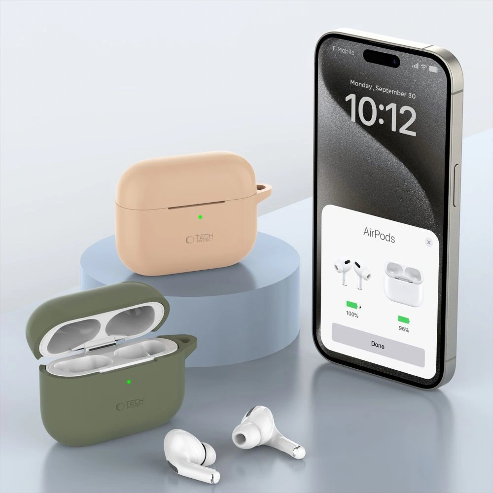Kryt Tech-Protect Silicone Hook Apple Airpods Pro 1 / 2 Cafe Latte