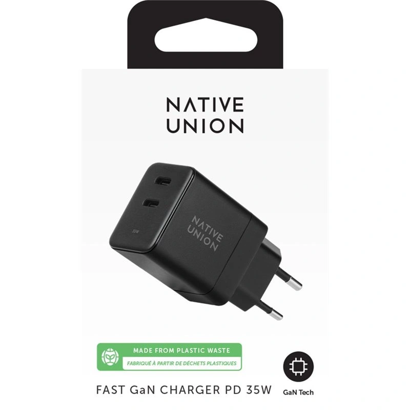 Síťová nabíječka Network charger Native Union Fast GaN Charger 35W PD 2xUSB-C black