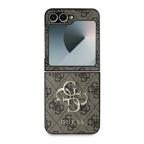 Kryt Guess GUHCZF64GMGBR Samsung Galaxy Z Flip 6 / 7 FE Leather 4G Metal Logo brown/brown