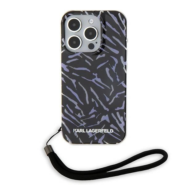 Kryt Karl Lagerfeld KLHCP15XHZBPKCCU Apple iPhone 15 Pro Max Zebra With Cord purple/purple