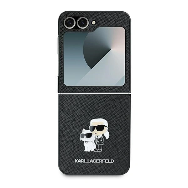 Kryt Case Karl Lagerfeld KLHCZF6SAPKCNPK Samsung Galaxy Z Flip 6 / 7 FE Saffiano Metal Pin black/black