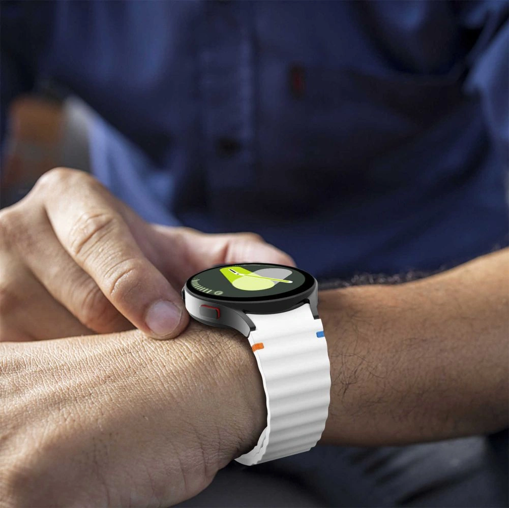 Kryt Tech-Protect Silicone Sport Strap for Samsung Galaxy Watch 4/5/5 Pro/6/7/FE White