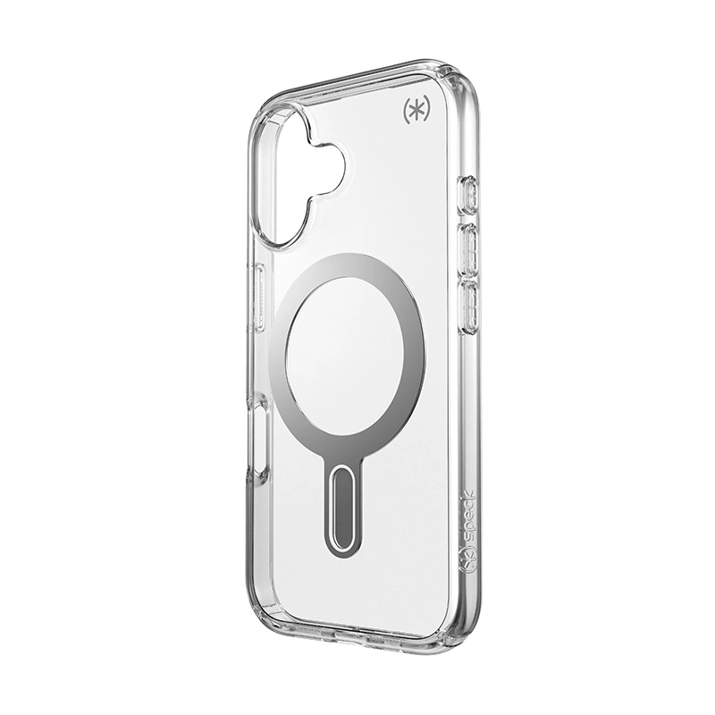Kryt Speck Presidio Perfect-Clear ClickLock & MagSafe Apple iPhone 16 (Clear / Chrome Finish / Serene Silver)