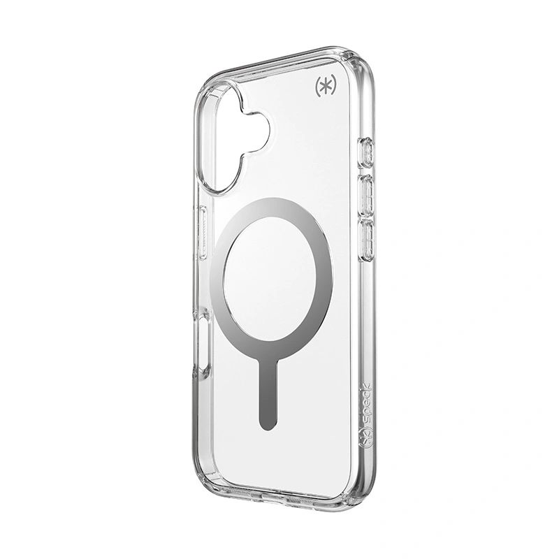 Kryt Speck Presidio Perfect-Clear MagSafe Apple iPhone 16 (Clear / Chrome Finish / Serene Silver)