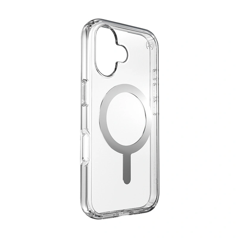 Kryt Speck Presidio Perfect-Clear MagSafe Apple iPhone 16 (Clear / Chrome Finish / Serene Silver)