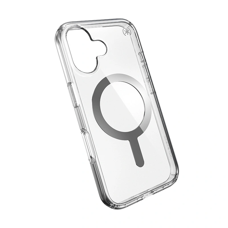 Kryt Speck Presidio Perfect-Clear MagSafe Apple iPhone 16 (Clear / Chrome Finish / Serene Silver)