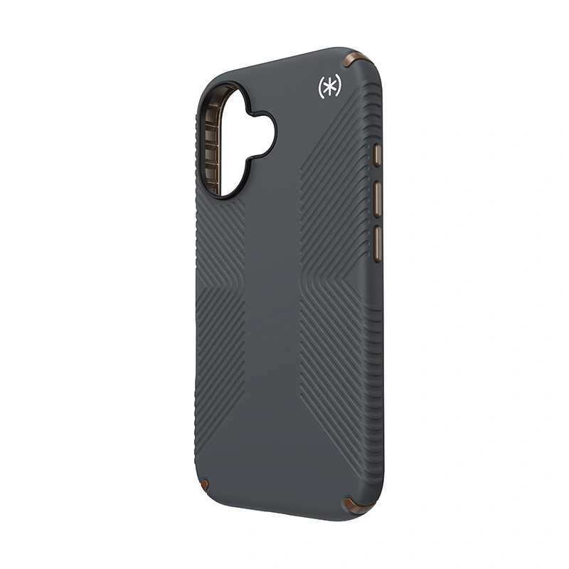 Kryt Speck Presidio2 Grip Apple iPhone 16 (Charcoal Grey / Cool Bronze / White)